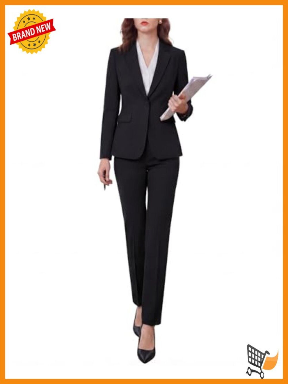 Women's Two Piece Pantsuit Set Wrinkle-Free Polyester Spandex Business Formal